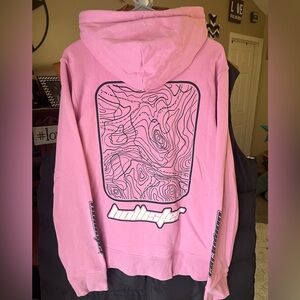 Hollister graphic hoodie, Like new Pink/black, men’s Medium